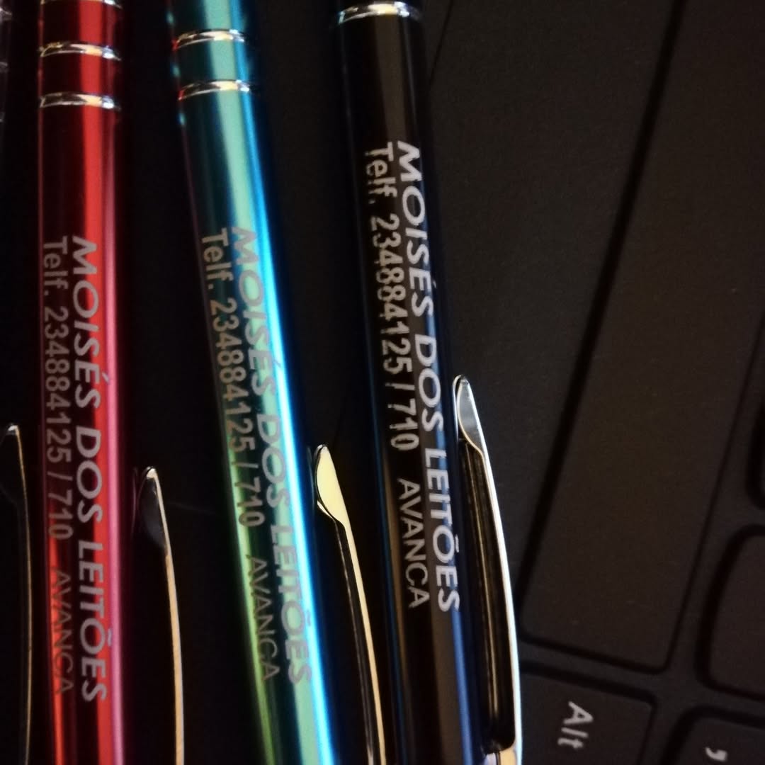 Canetas publicitárias personalizadas, trabalho realizado pela Publiria